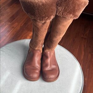 UGG Australia Brown Leather and Suede Boots